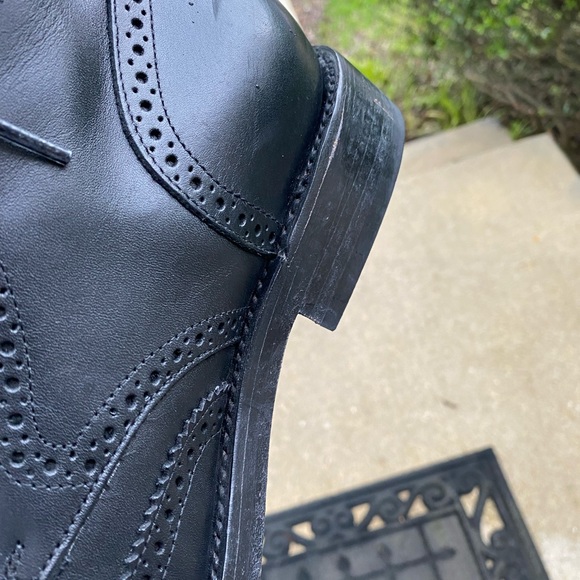 Gently used Thursday black wingtip boots size 10 main image 12